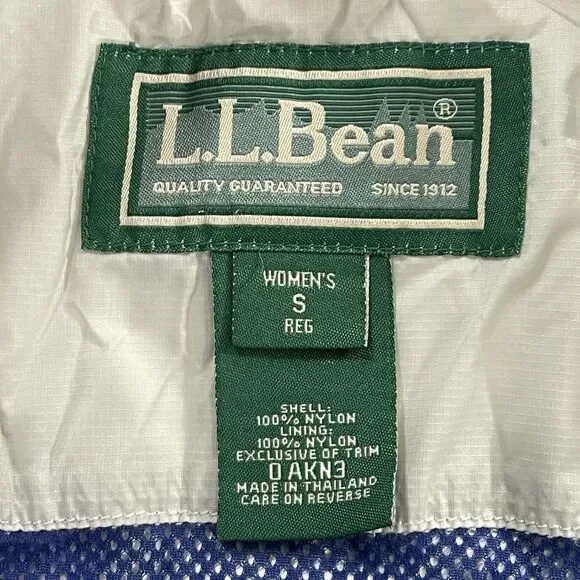 LL Bean Hooded Zip Up Rain Jacket Womens Size Small Goretex Windbreaker Stowaway - Picture 11 of 15